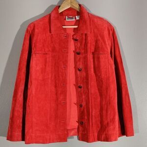 ⚓✔️Red Leather Suede Jacket